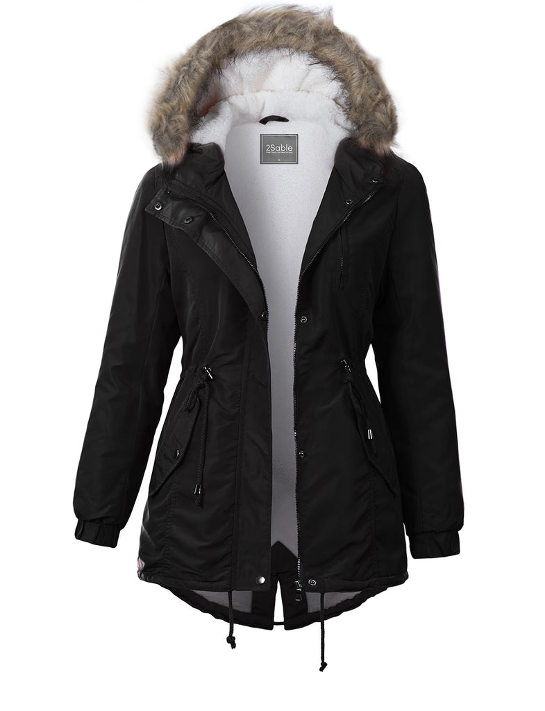 women's anorak jacket with fur hood