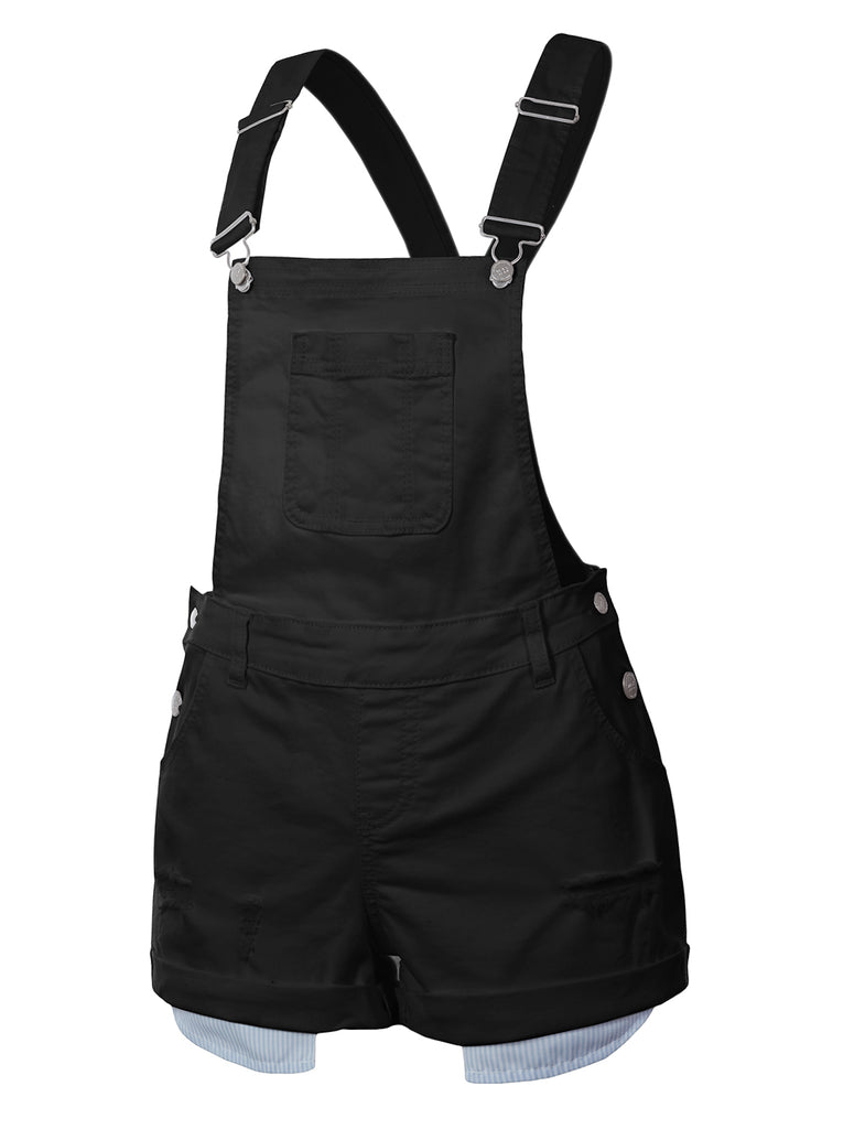 black overall shorts womens