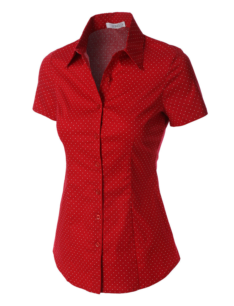 red button up womens shirt