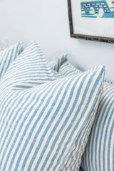 Blue Stripe Linen Pillowcases