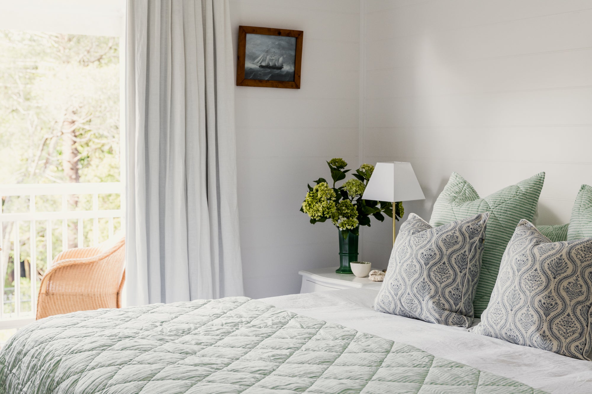 Sea Green Stripe Bed Linen by Salt Living