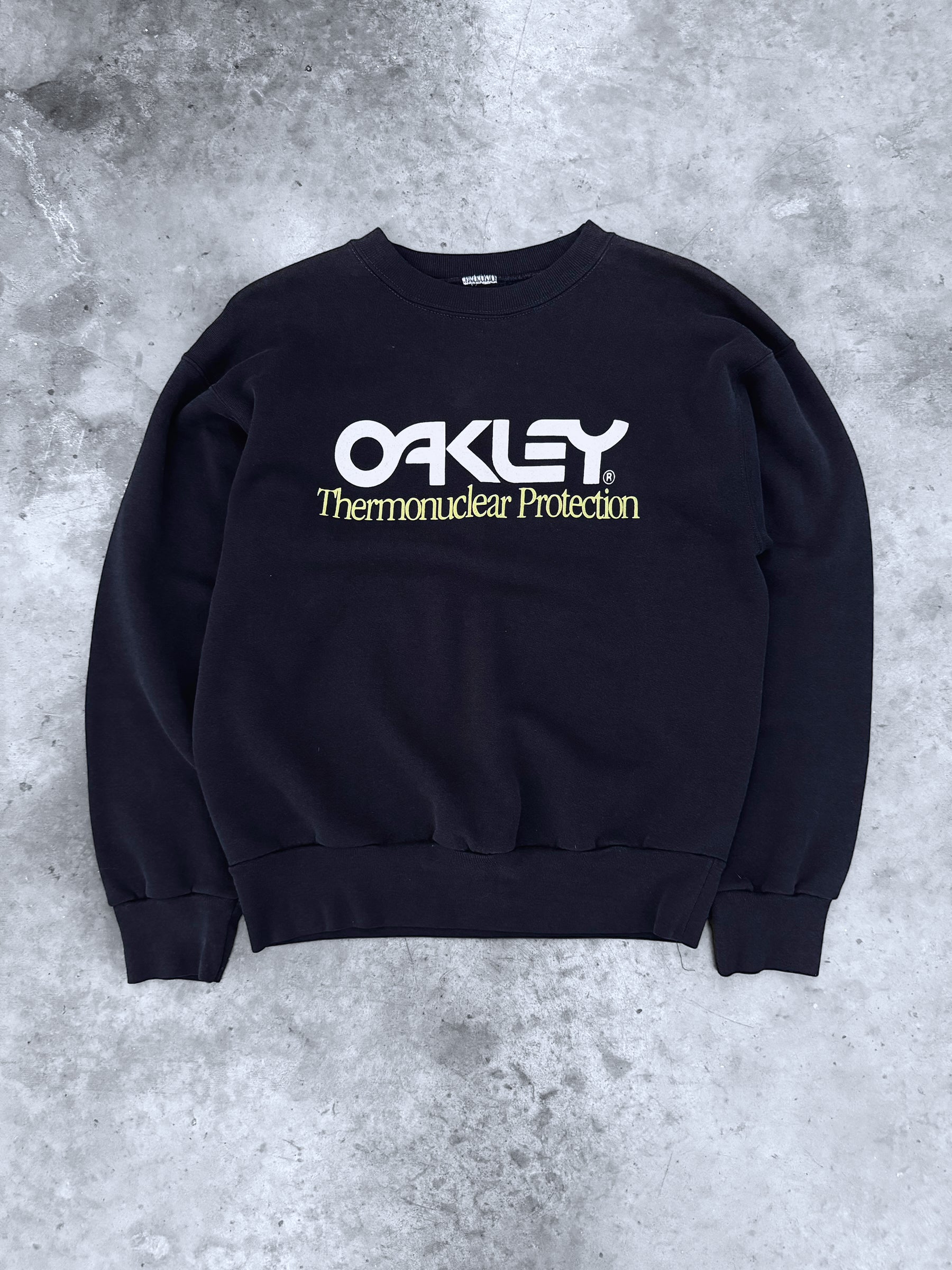 1990s Oakley Thermonuclear Protection Sweatshirt - GRAY ERA 