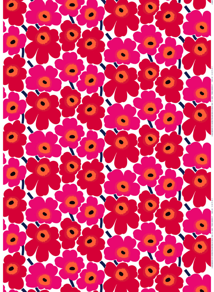 Marimekko Fabric - Cotton - Pieni Unikko 001 Red/Pink – Kiitos Living by  Design