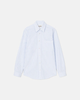 Adam - Striped Cotton Shirt - White Blue – Nanushka