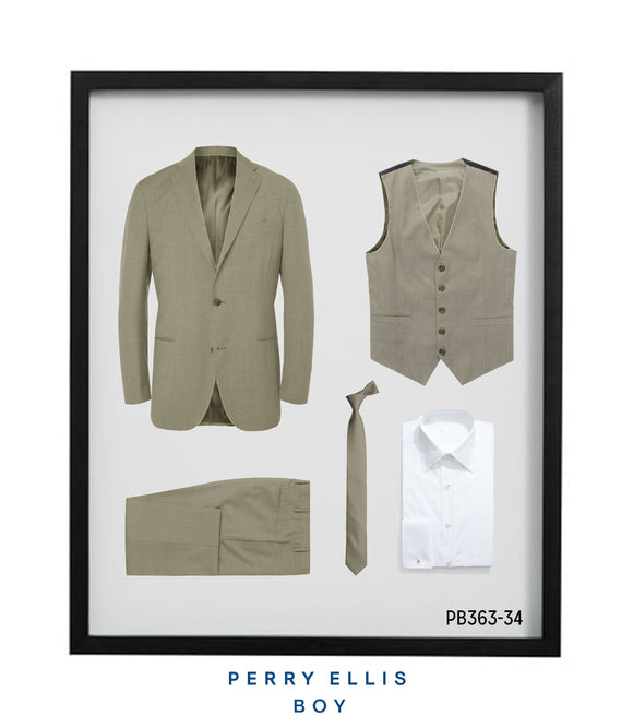 PB363-34 Perry Ellis Boys Suit Tan Suits - Presidential Brand (R)