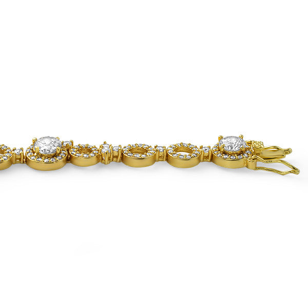 Gold Finish Designer Cubic Zirconia Bracelet – Jewelure