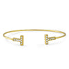 Gold Plated CZ "T" Fashion Bangle