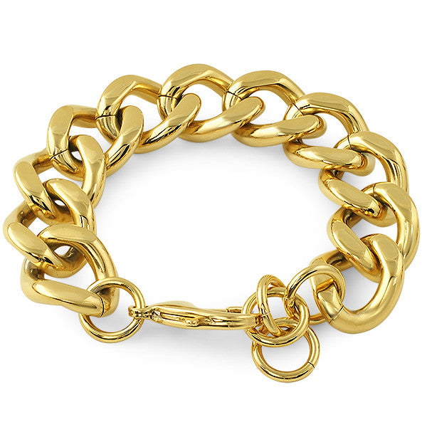 18mm Large Gold Chunky Bracelet | lupon.gov.ph