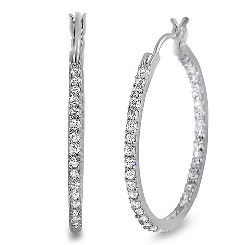 18K Gold Tone Filigree CZ Hoop Earrings – Jewelure