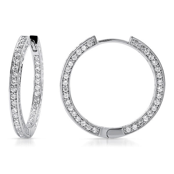 22mm Fancy Silver Pave CZ Hoop Earrings – Jewelure
