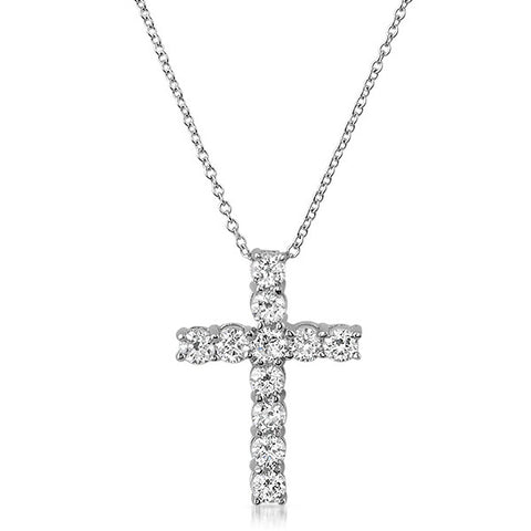Sterling Silver Signity CZ Horizontal Cross Necklace – Jewelure