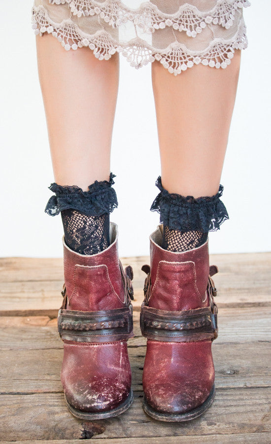lacy boot socks