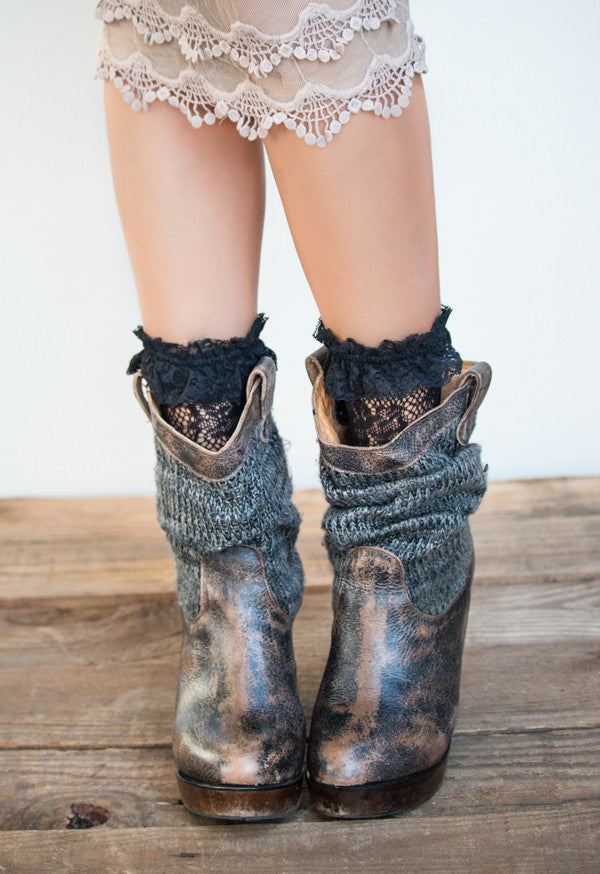 lace boot socks