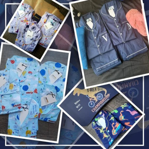 Glow-in-the-dark night suit for children featuring playful patterns.