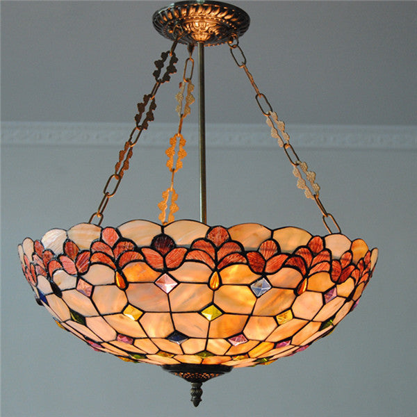 Download Tiffany Style 5 Lights Inverted Pendant Lamp PL762 - Cheerhuzz