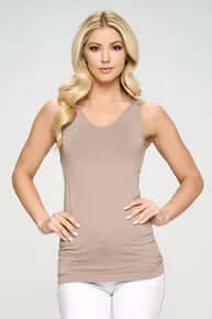 LIGHT MOCHA Buttery Soft  Reversible Seamless Tank