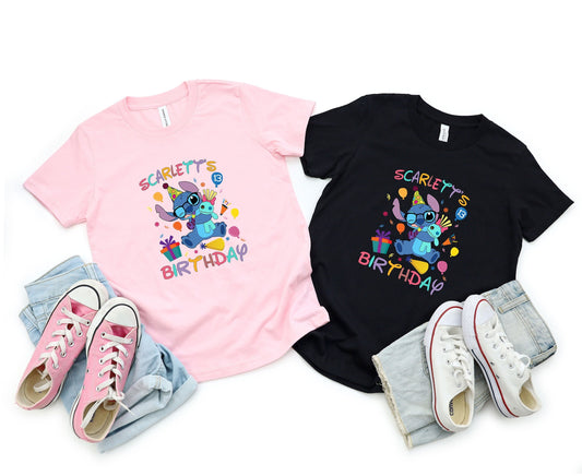 Disney Lilo Stich Birthday Girl T-shirt, Stitch Birthday Gift