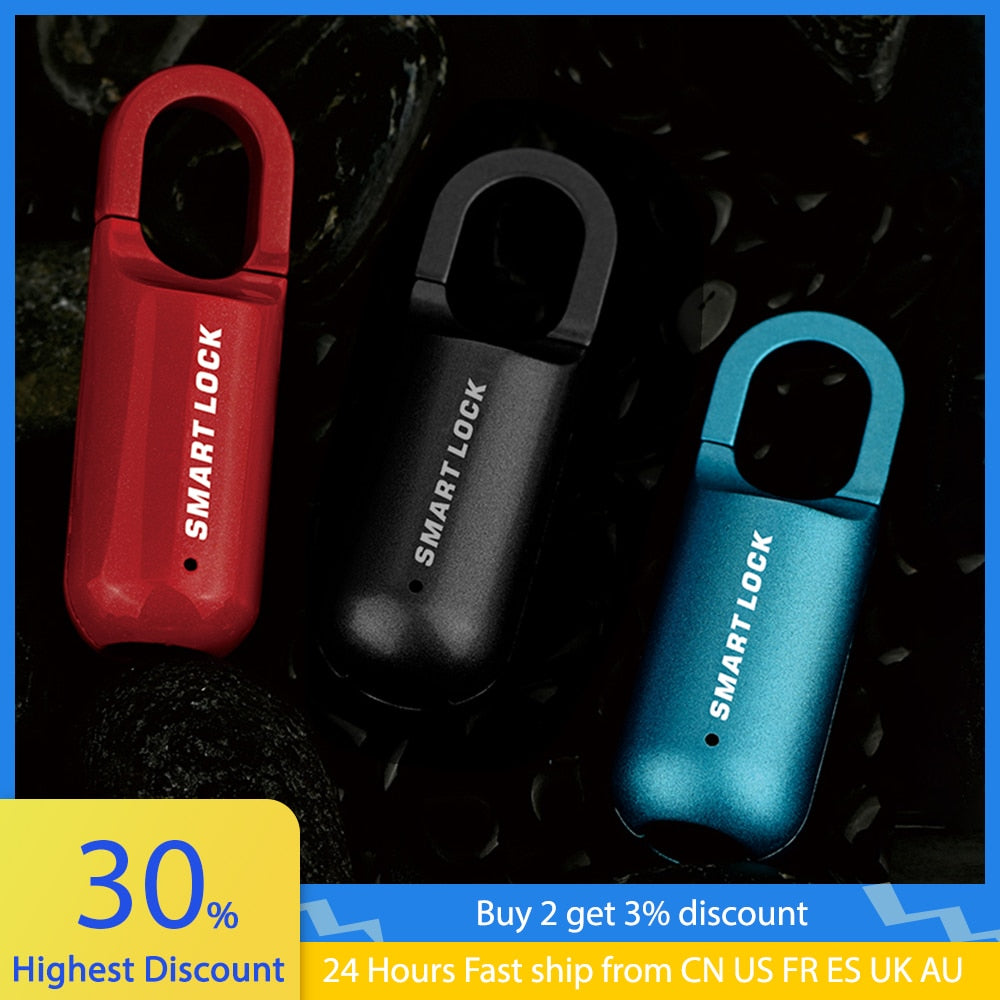 Mini Fingerprint Padlock / Smart Touch Fingerprint Door Lock / USB Rechargeable Keyless Anti Theft Lock For Travel Case / Drawer / Cabinet Lock