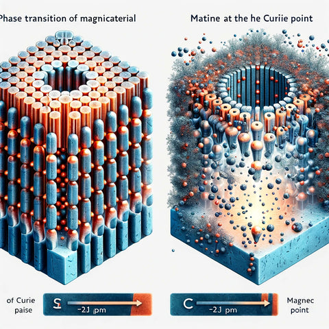 Wat gebeurt er met magnetische materialen bij het bereiken van het Curie-punt?