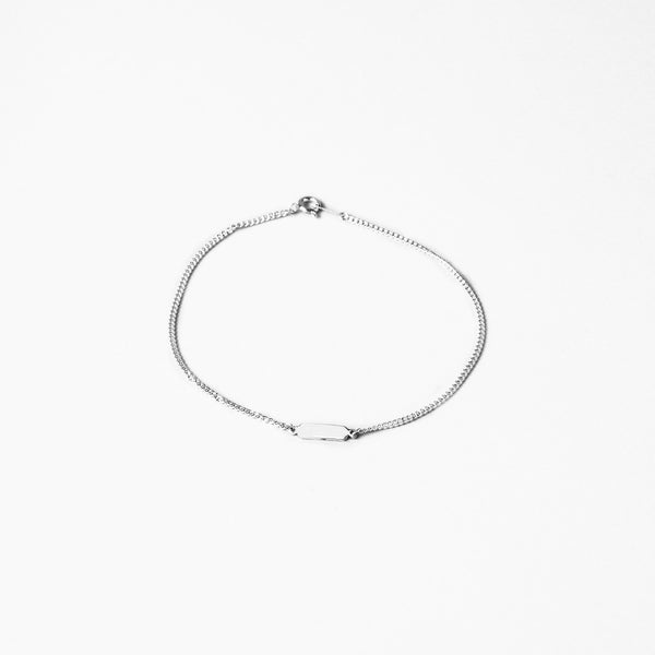BE.ARUM Silver Chain Anklet (Free Engraving)