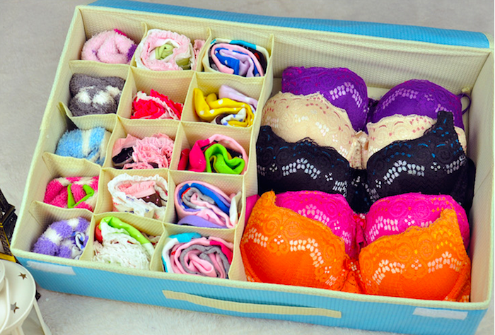 Divided underwear drawer box