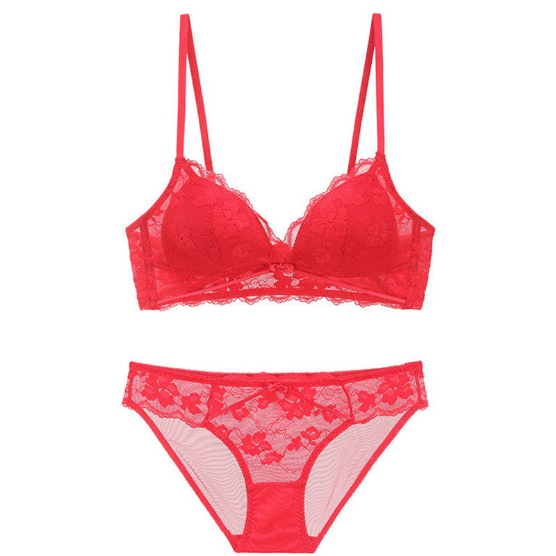 Mila Low Back Bralette Set (Red)