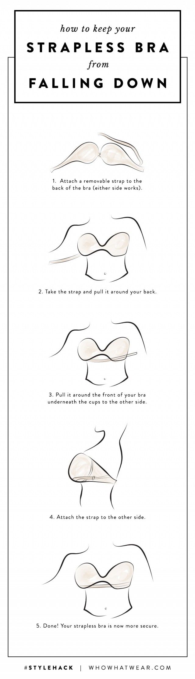 Turn your regular bra into a strapless one in minutes with this DIY hack