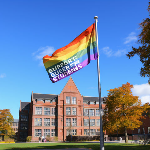 Support Queer Students Signature Flag on Campus flattering