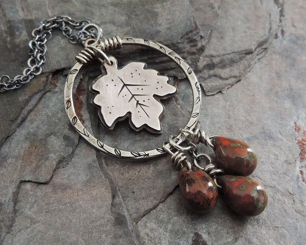 Maple Leaf Charm Necklace - A Twist of Whimsy