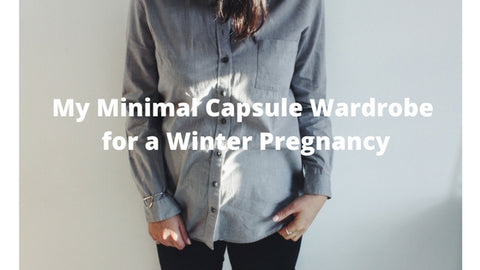 minimal capsule wardrobe for a winter pregnancy blog post