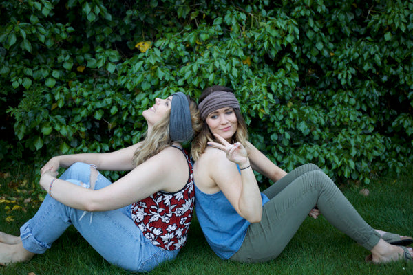 the Wild Lavender girls wearing the Hetta multi-functional hat by lines and current