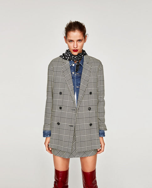 Zara Houndstooth Blazer