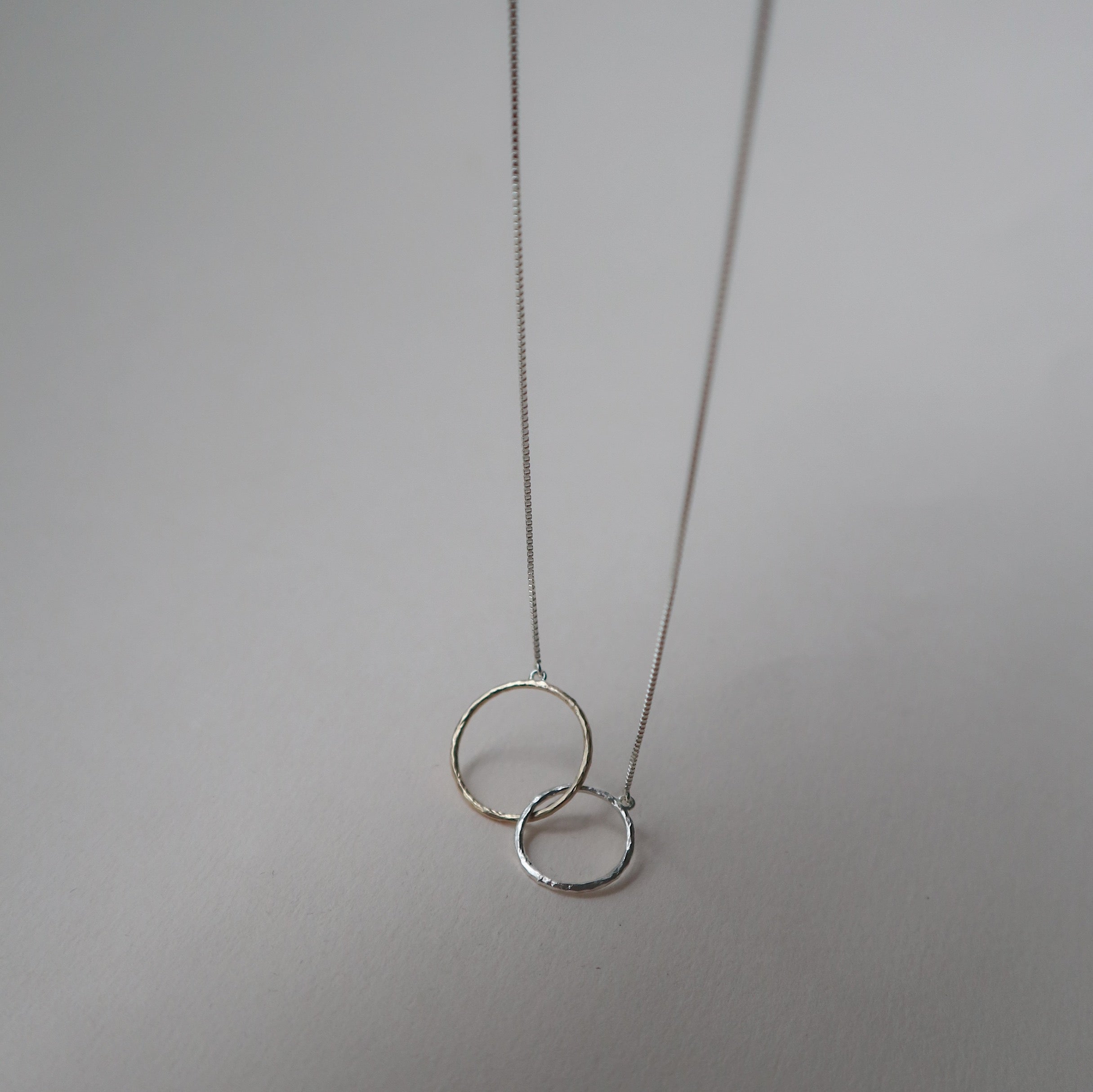 'Eclectic Elska' Infinity Necklace Interlocking Circles | 9k Gold & Sterling Silver