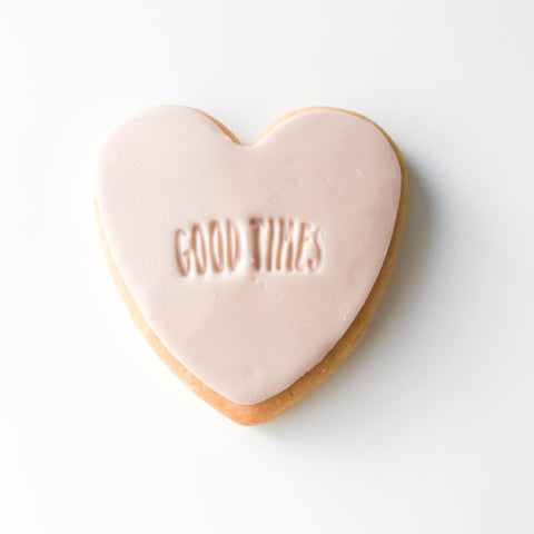 Beige colour custom text cookie