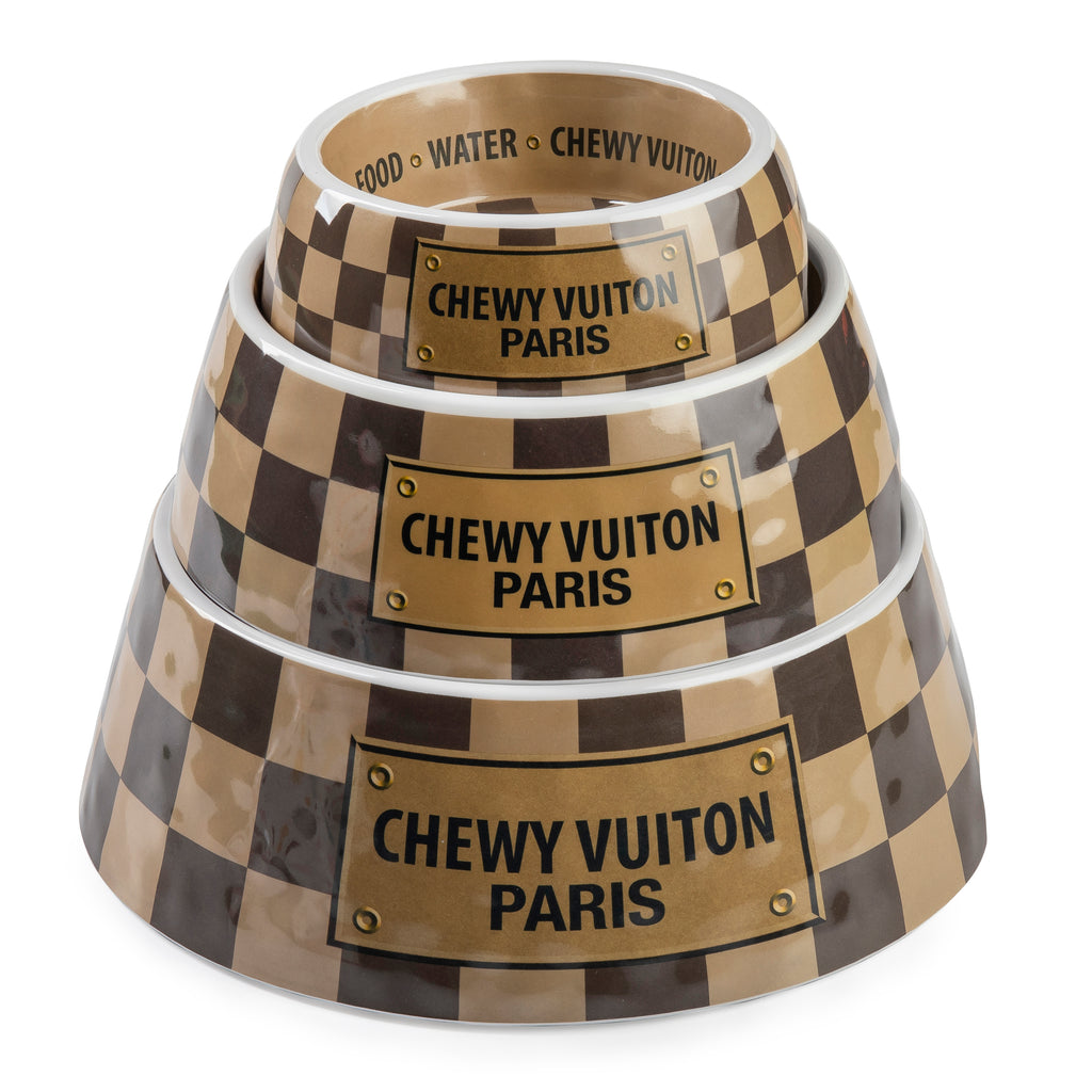 Luxury Paws: Parody Chewy Vuiton Designer Dog Bowls – Haute