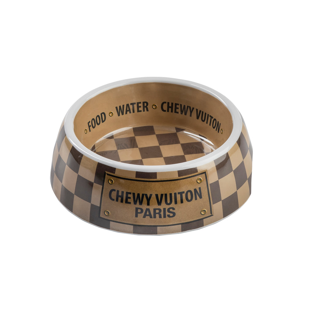 Chewy Vuitton Designer Dog Bowls - Supreme Dog Garage