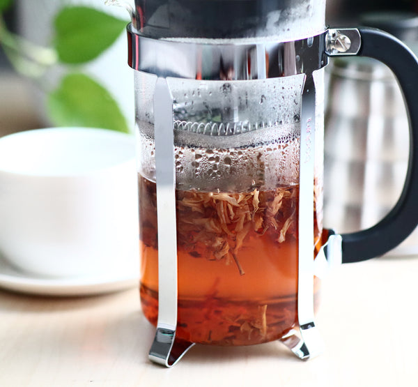 French Press coffee blossom