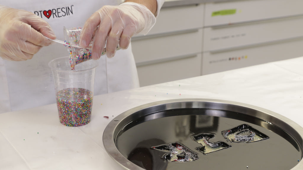 Make A Custom Resin Tray - introduce the sprinkles
