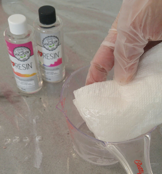 Cleaning Epoxy Resin Mixing Containers - wipe the mixing container clean