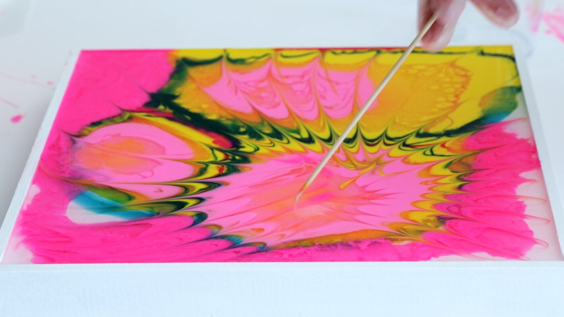 Color Epoxy Resin With ResinTint - drawing with a toothpick