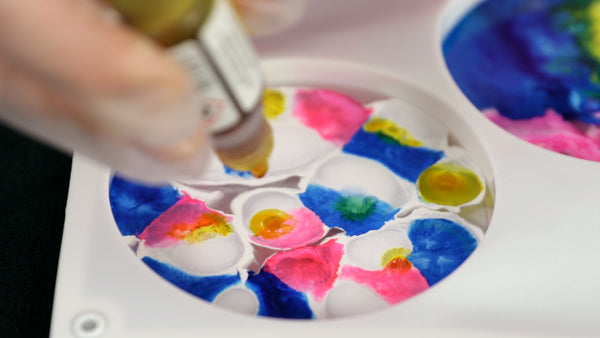 Petri Dish Art - 2 drops of color to 1 drop of ink sinker