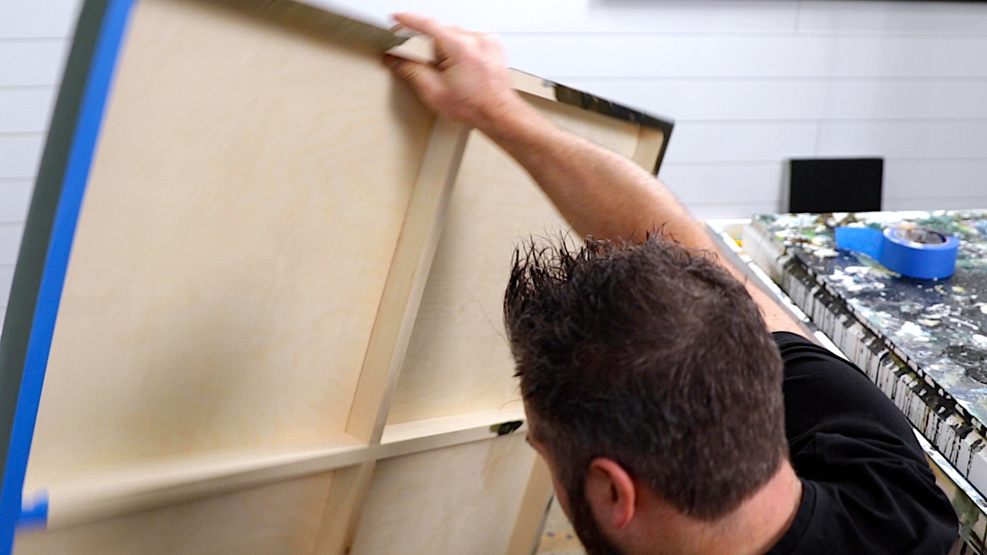 how to resin a large painting - use a wooden panel to support the weight of the resin