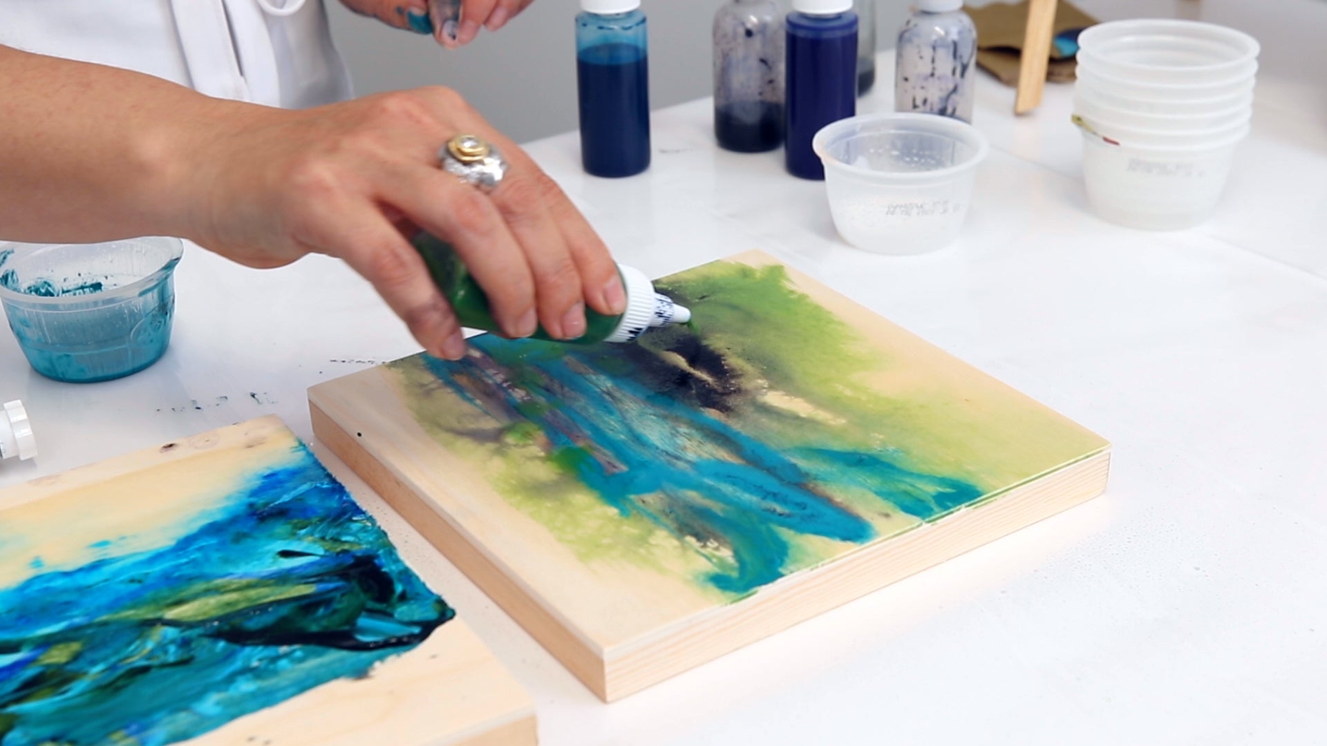 experiment with paint when making a mixed media painting