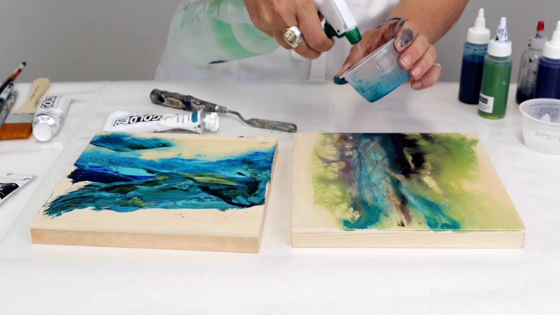 how to create a mixed media resin painting