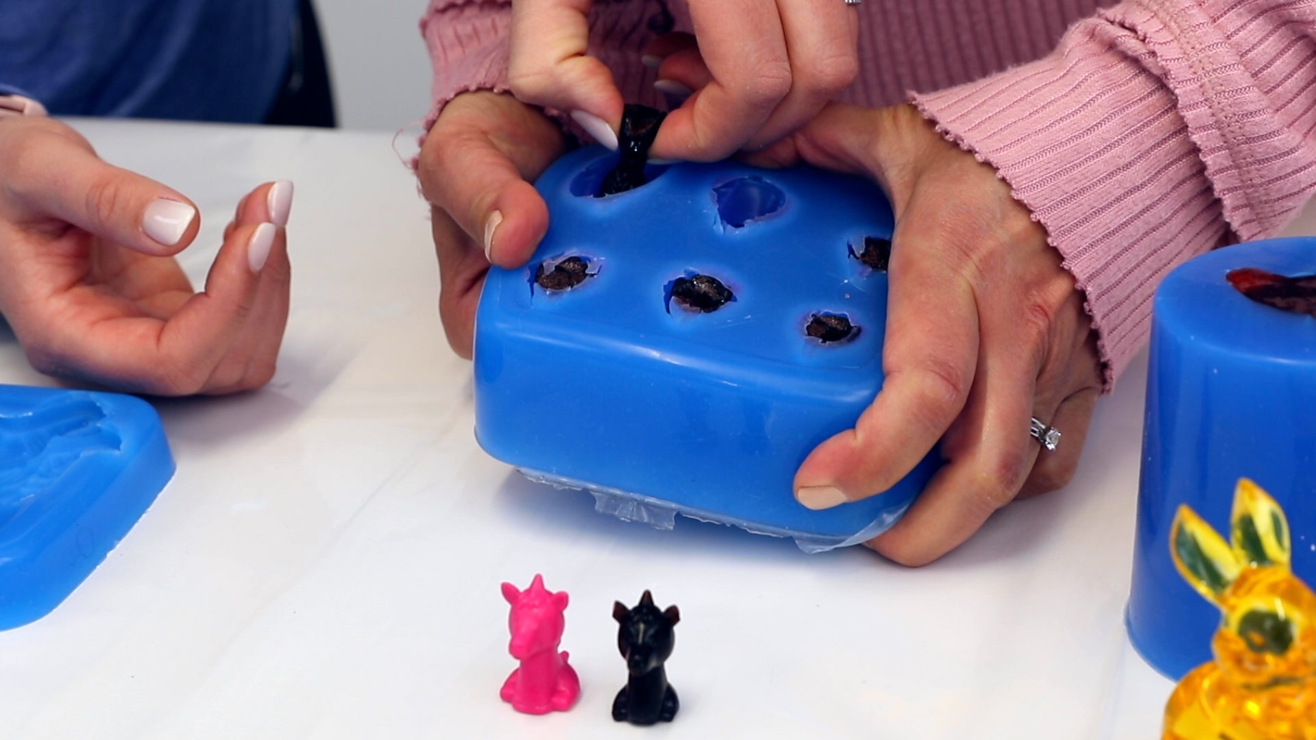 once cooled, carefully wiggle gummy out of silicone mold