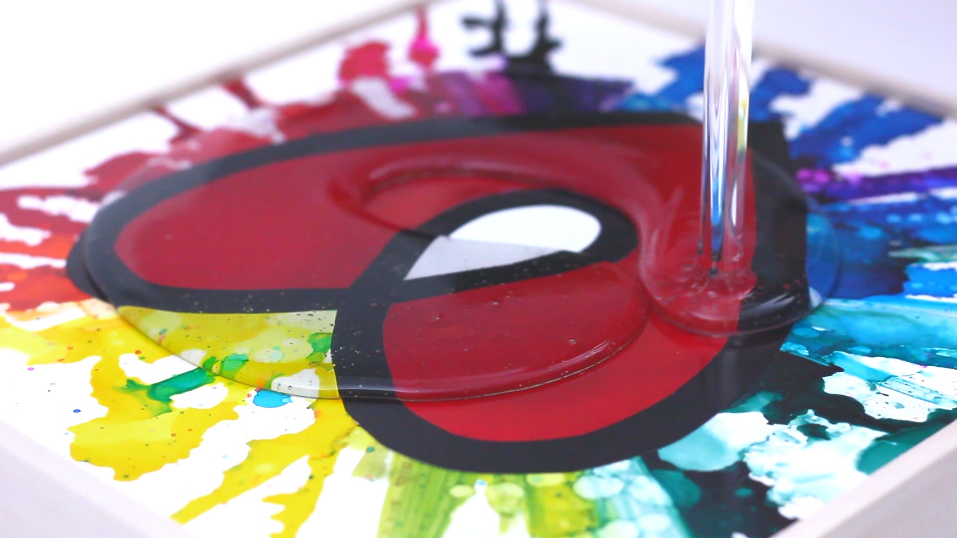 Resin Alcohol Ink - Pour the ArtResin onto the centre of your piece