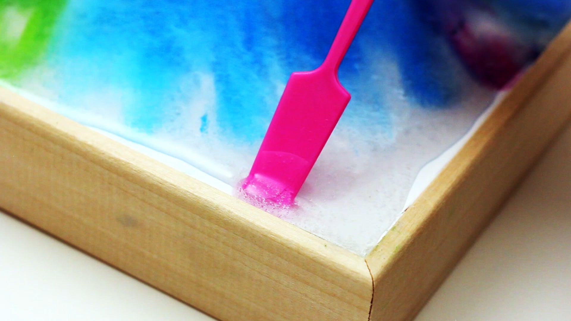 Resin Chalk Pastel - spread it out to the edges using a plastic spreader