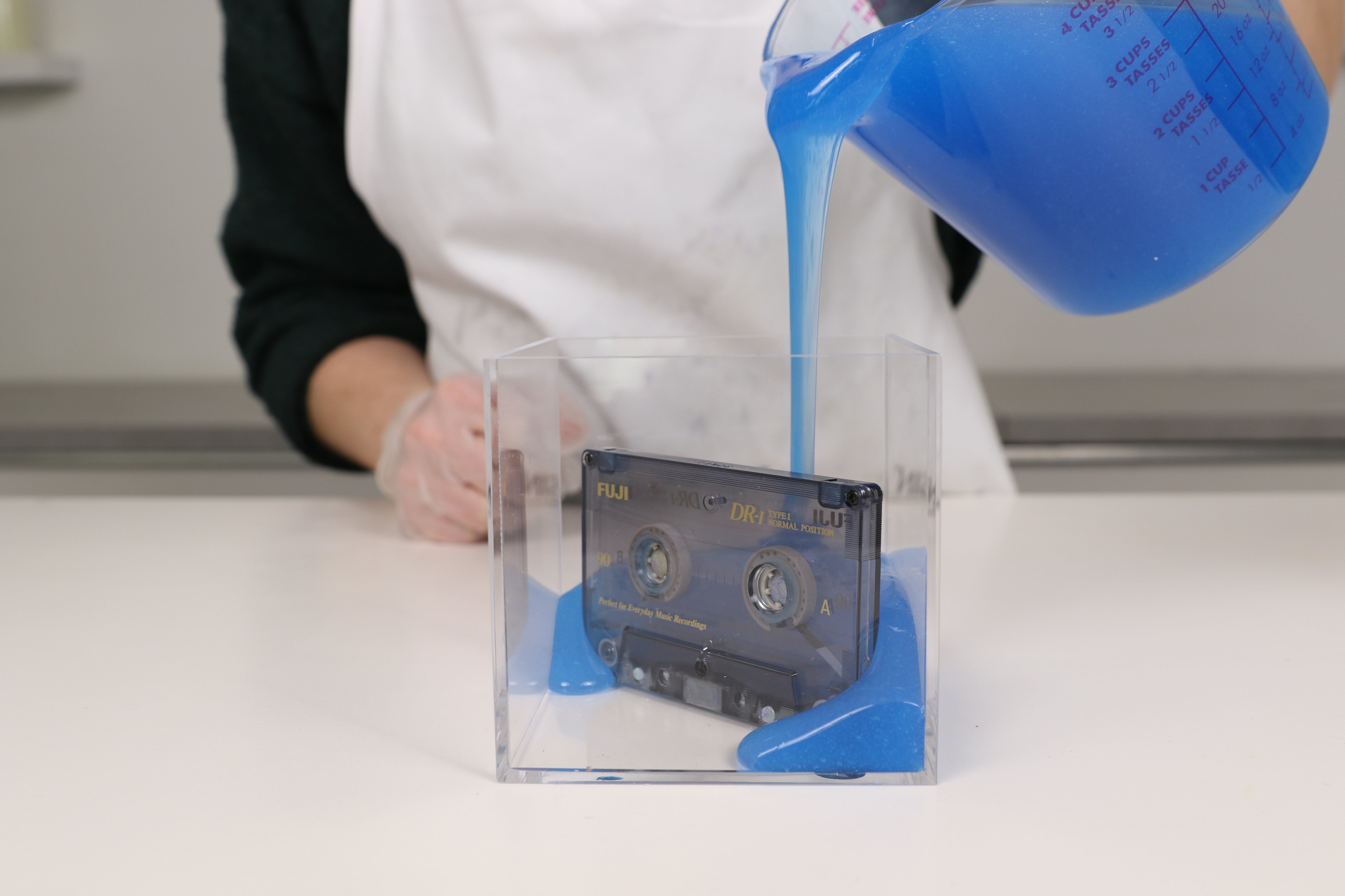 making a silicone mold of a cassette tape