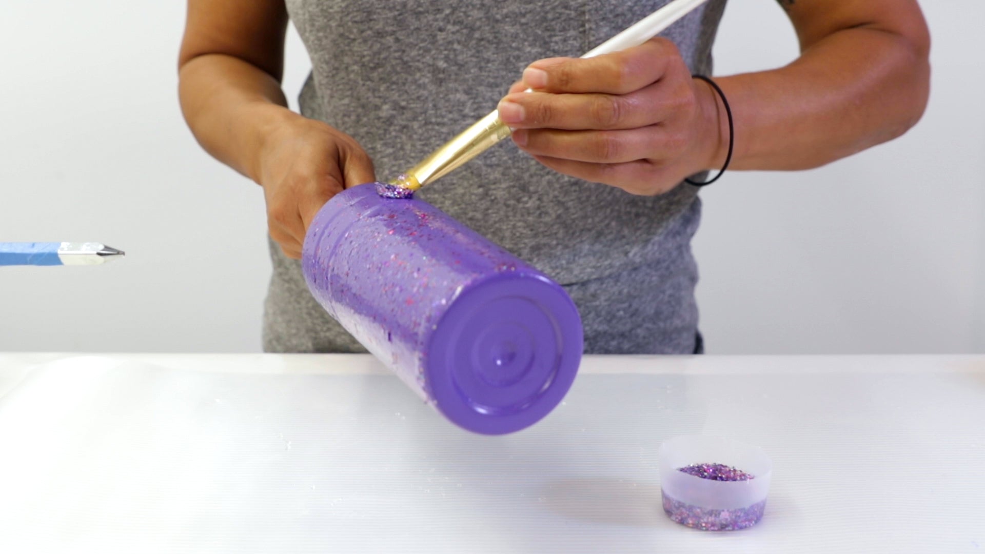 Make A Resin Tumbler - paint with a brush to the entire surface
