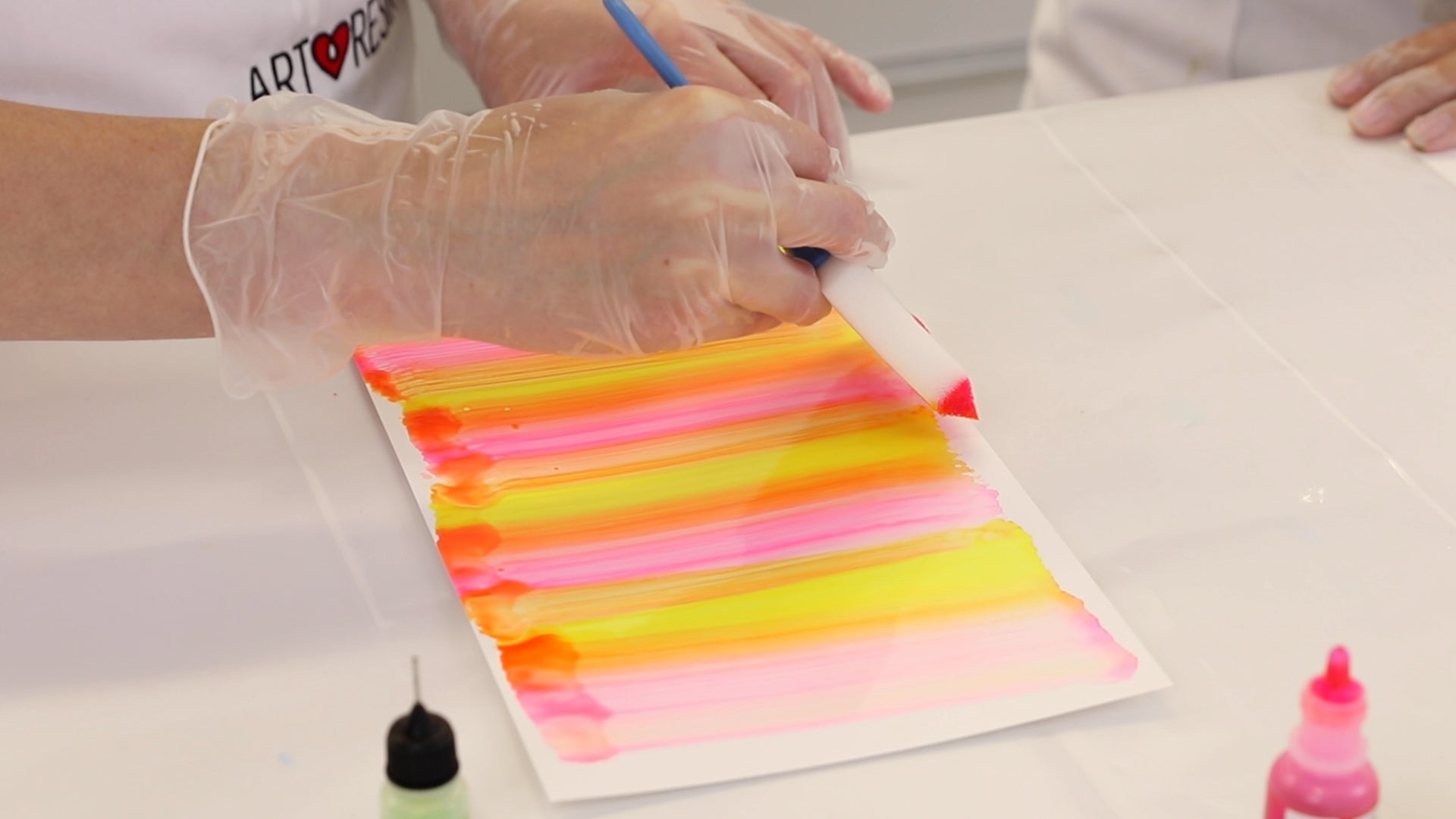 Paint With Alcohol Ink On Yupo Paper - Load the first color of alcohol ink onto a flat brush